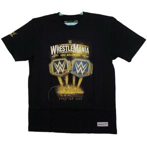 WWE Wrestlemania Goes Hollywood 39 Mitchell & Ness Large Shirt Black NWT‎